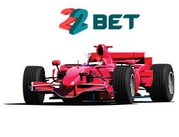 22BET ロゴと F1 カー