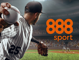 888sports のロゴと野球のシーン