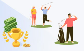 ゴルファーとお金とトロフィー
