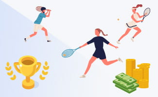 テニスプレイヤーとお金とトロフィー