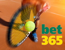 bet365 のロゴとテニスボールとラケット