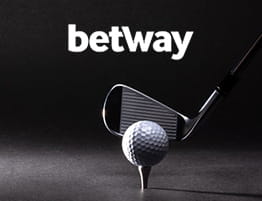 Betway ロゴとゴルフボールとゴルフクラブ