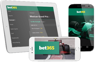 様々なモバイルデバイス上のbet365のF1 マーケット