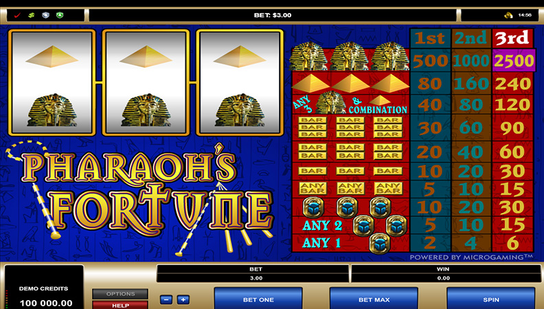 Pharaoh’s Fortune デモゲーム