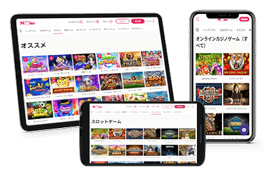 スマホとタブレット端末上での Mystino のリアルマネーゲーム