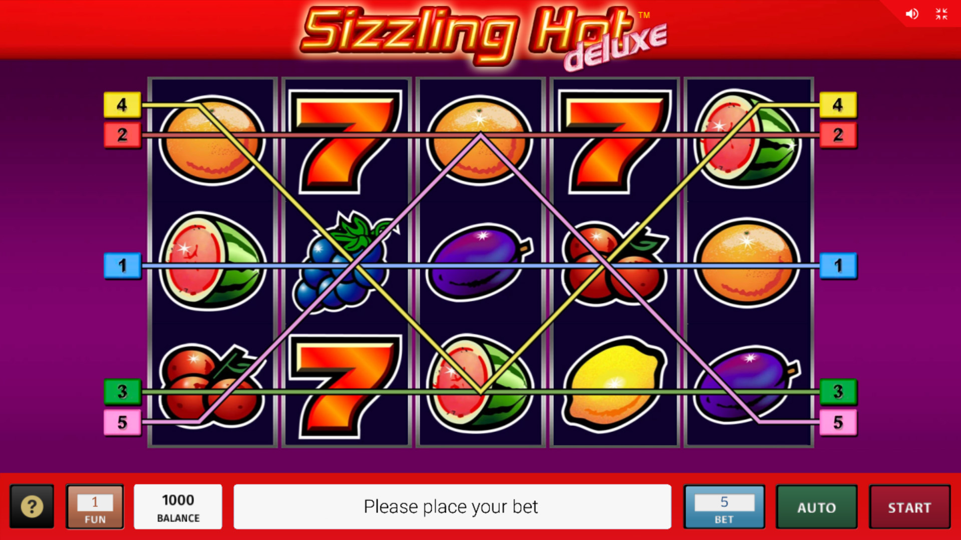 Sizzling Hot Deluxe デモゲーム