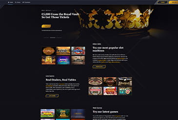 21 Casino のホームページ画像