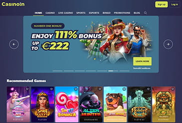 Casinoinのホームページのイメージ