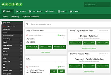 Unibetのベッティングセレクション