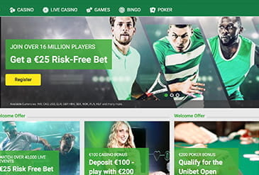 Unibetのホームページ